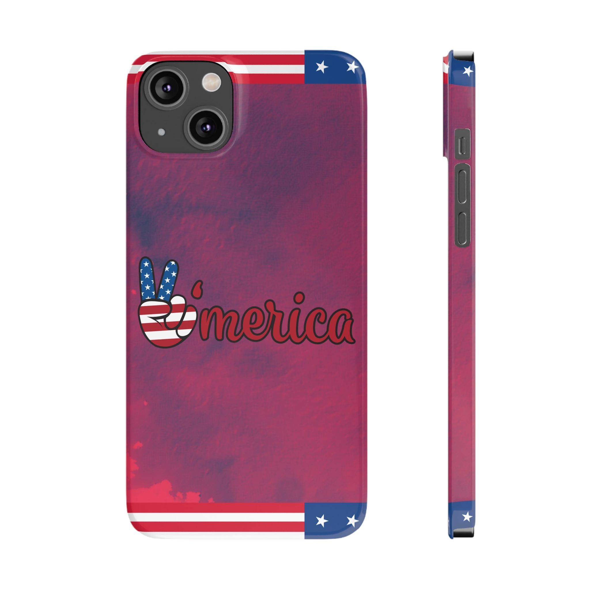 America Victory Phone Case – USA Flag Colors Aesthetic iPhone Cover | YOMNIQ