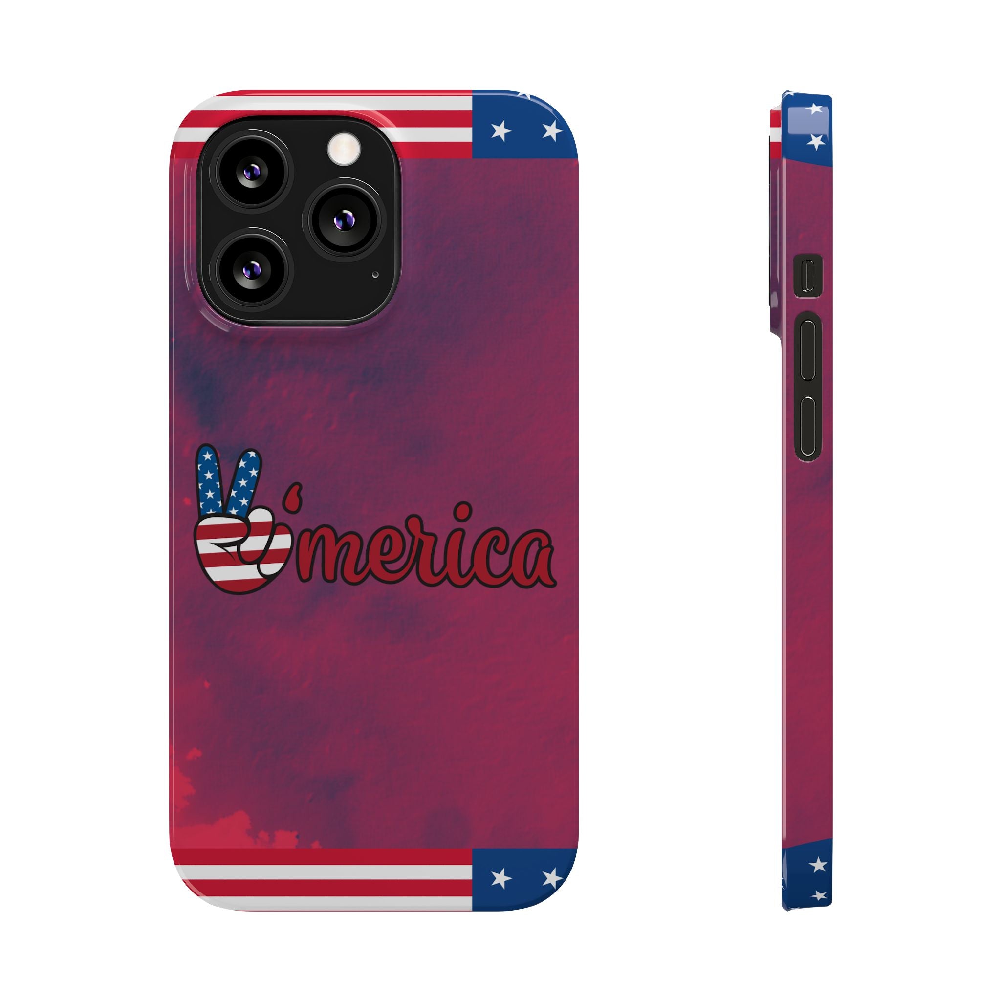 America Victory Phone Case – USA Flag Colors Aesthetic iPhone Cover | YOMNIQ