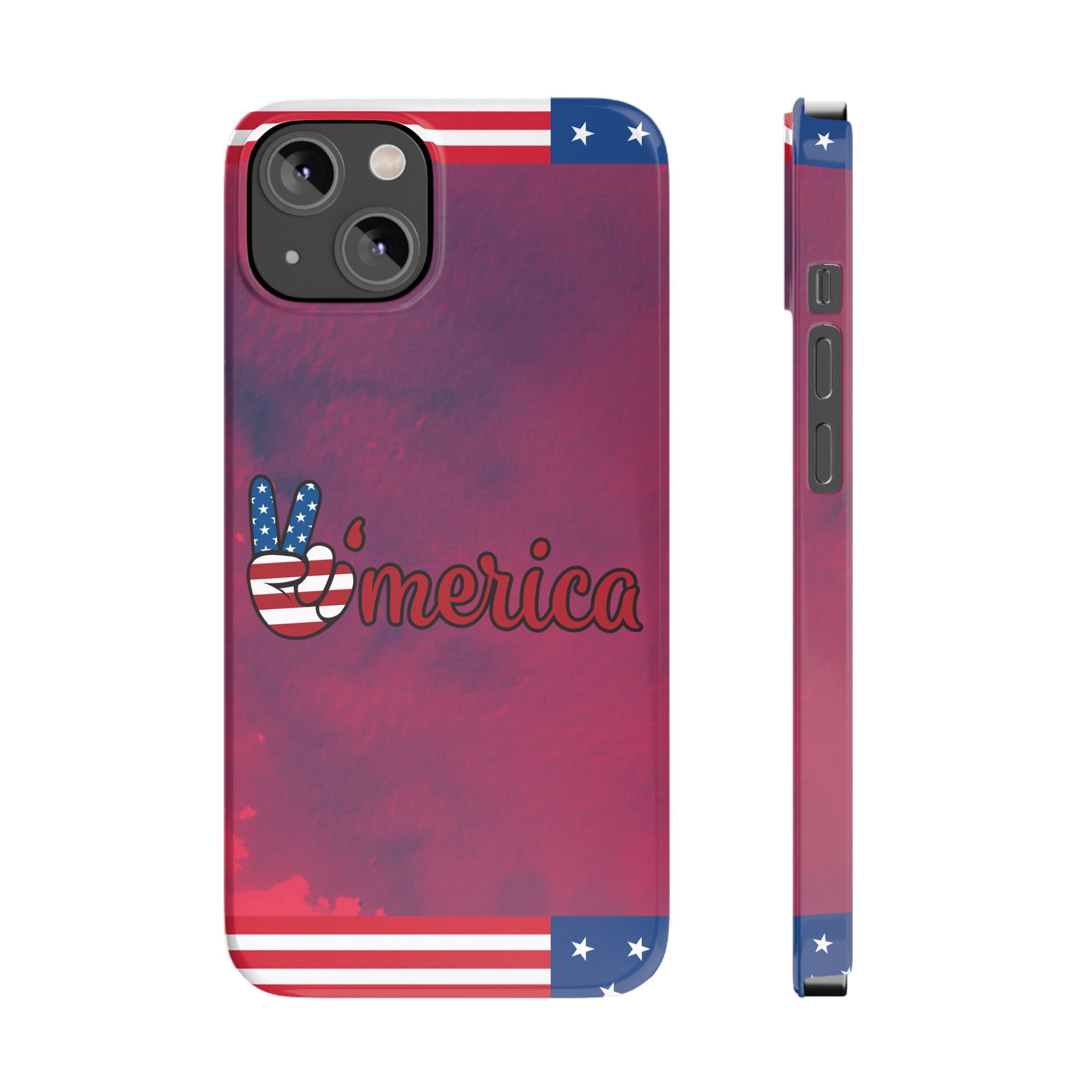 America Victory Phone Case – USA Flag Colors Aesthetic iPhone Cover | YOMNIQ