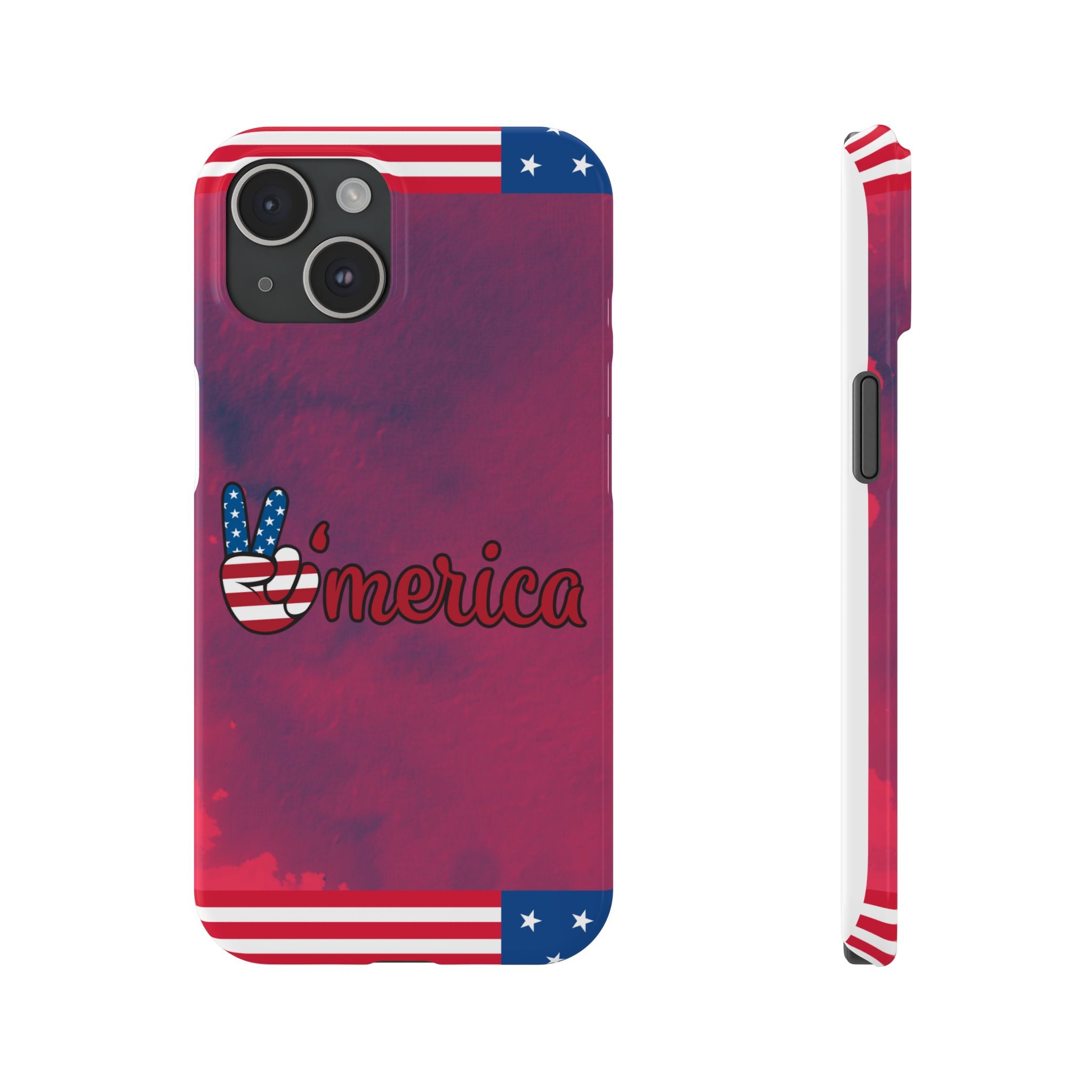 America Victory Phone Case – USA Flag Colors Aesthetic iPhone Cover | YOMNIQ