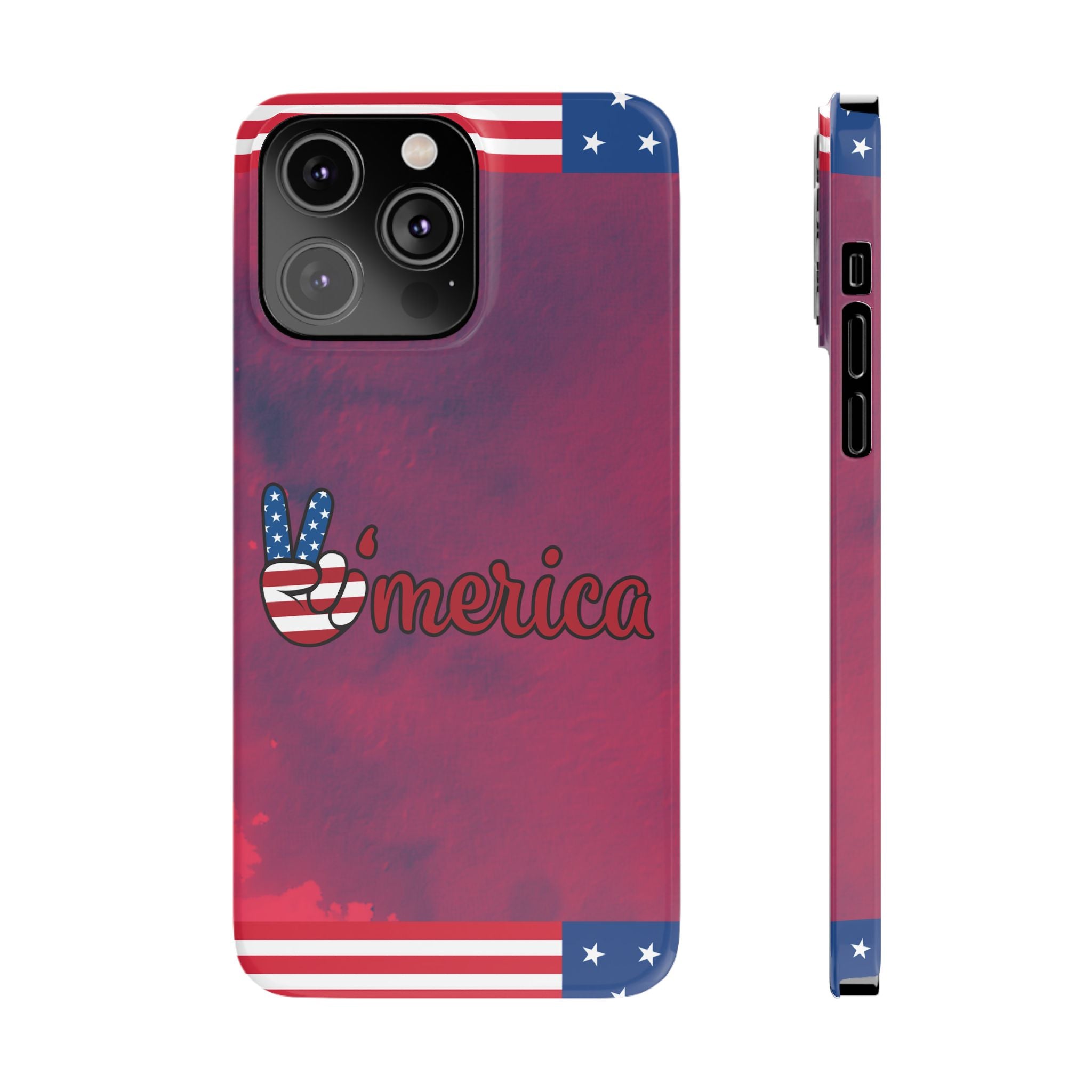 America Victory Phone Case – USA Flag Colors Aesthetic iPhone Cover | YOMNIQ