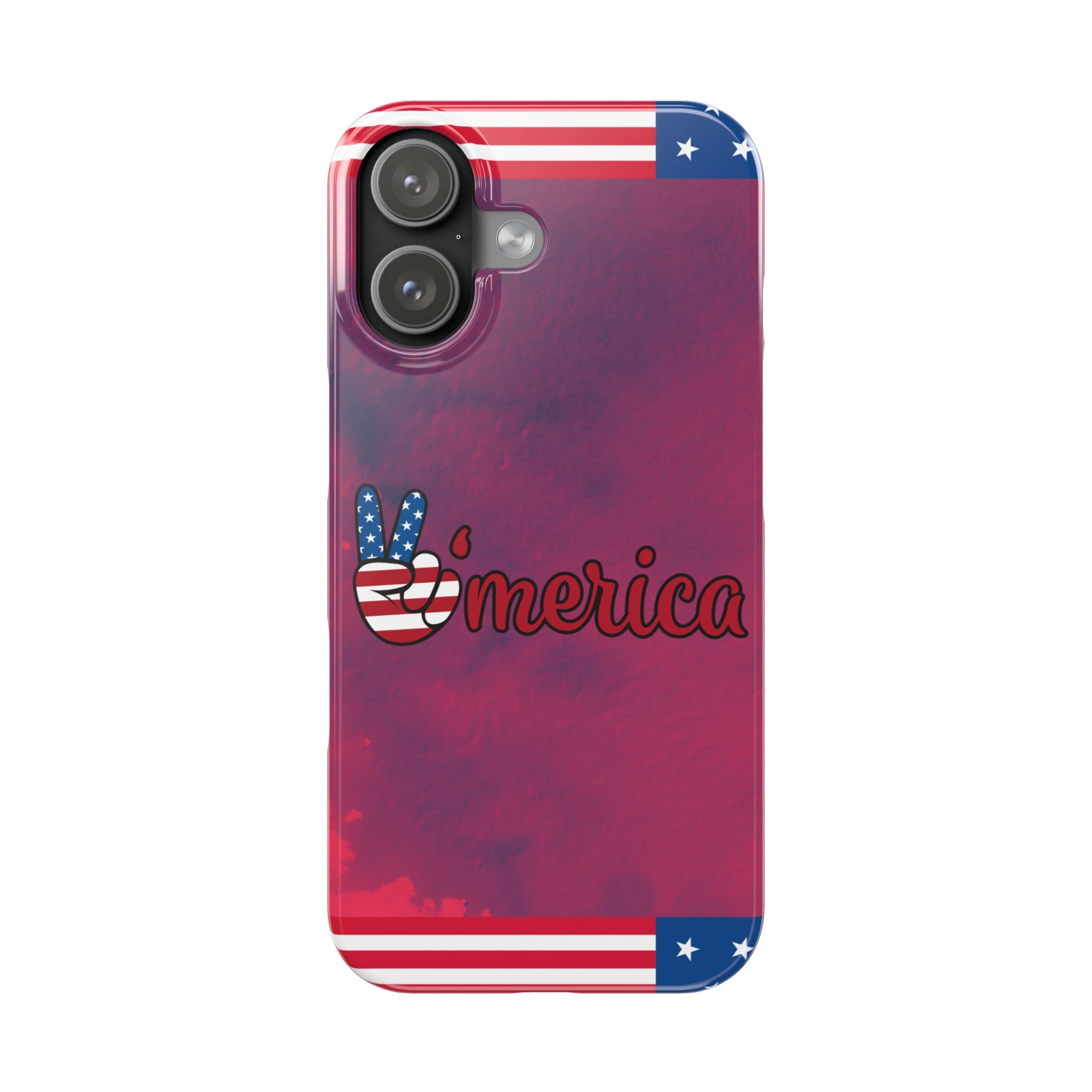 America Victory Phone Case – USA Flag Colors Aesthetic iPhone Cover | YOMNIQ