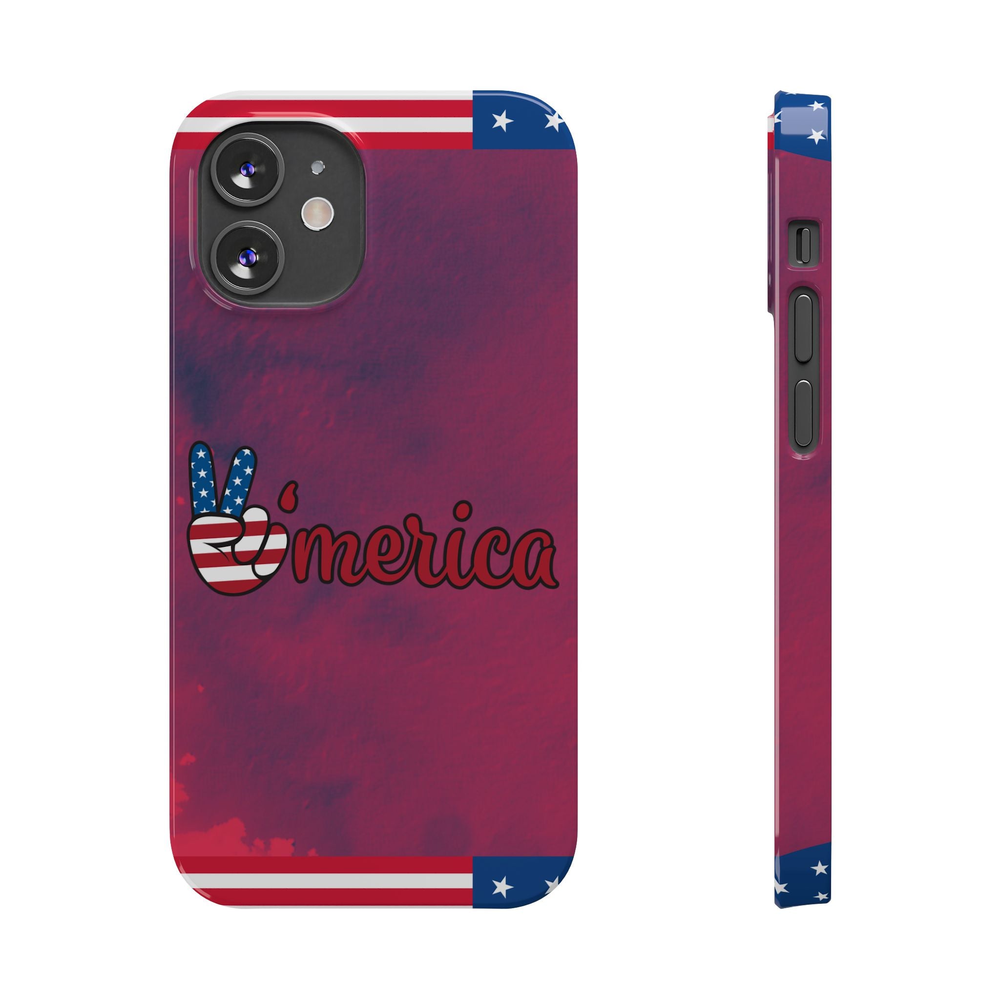 America Victory Phone Case – USA Flag Colors Aesthetic iPhone Cover | YOMNIQ