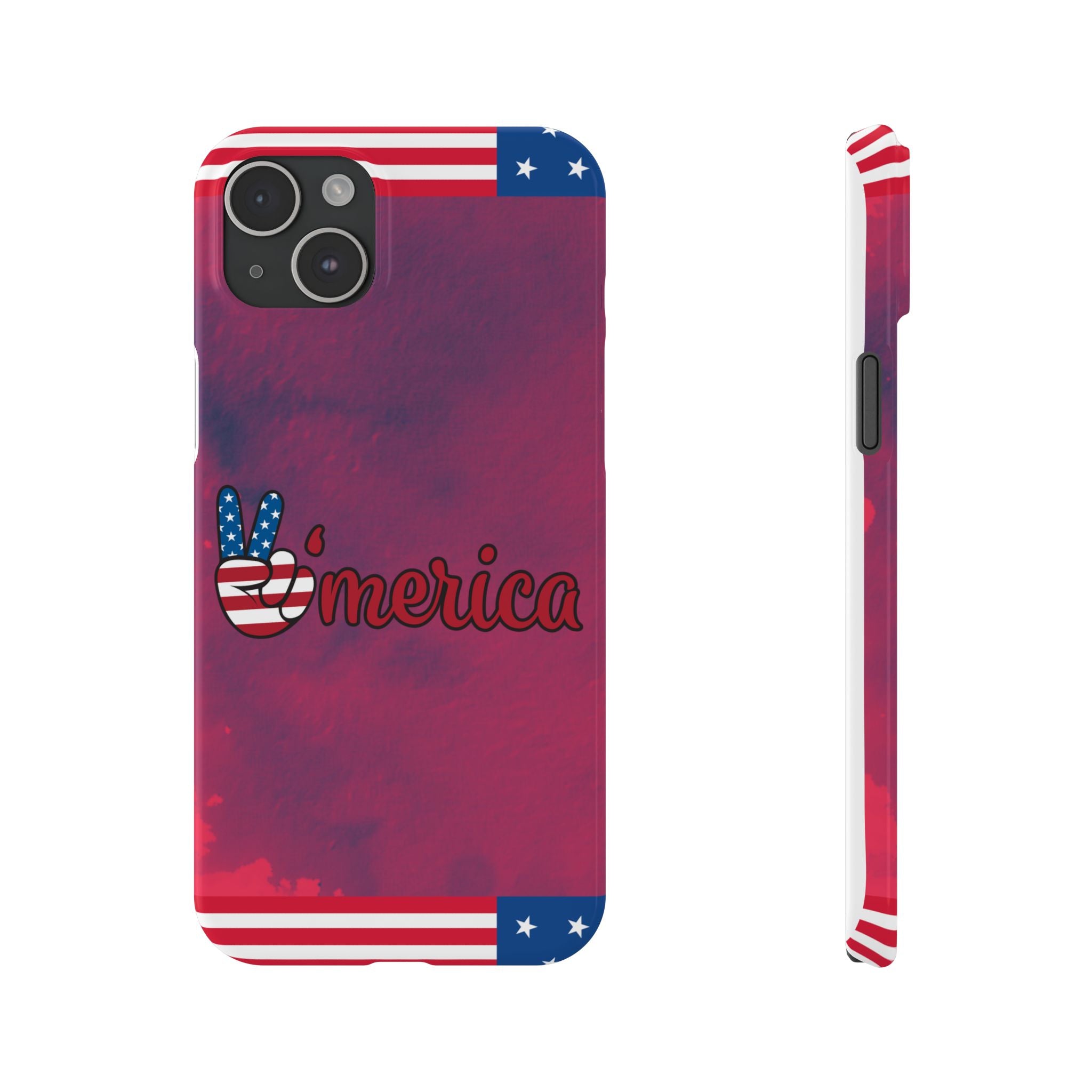 America Victory Phone Case – USA Flag Colors Aesthetic iPhone Cover | YOMNIQ