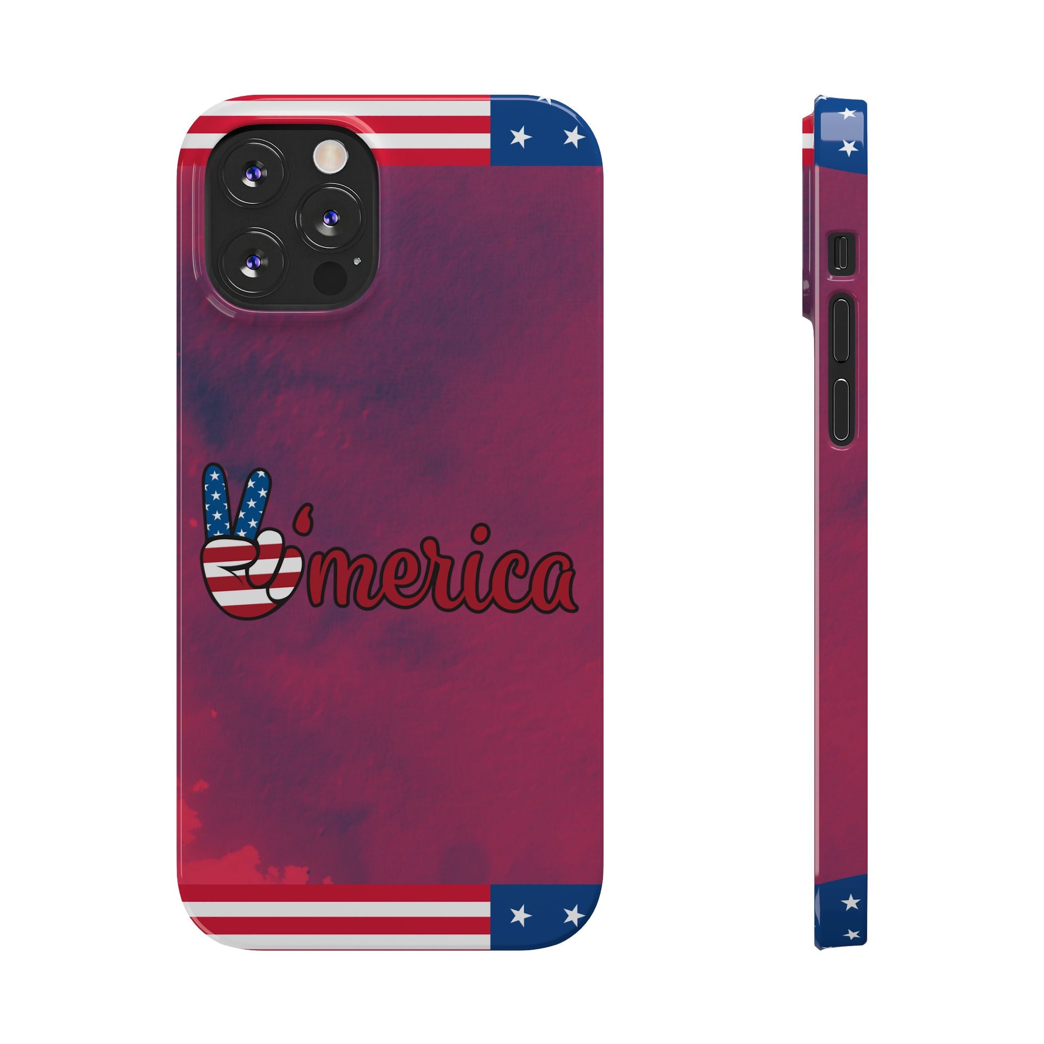 America Victory Phone Case – USA Flag Colors Aesthetic iPhone Cover | YOMNIQ