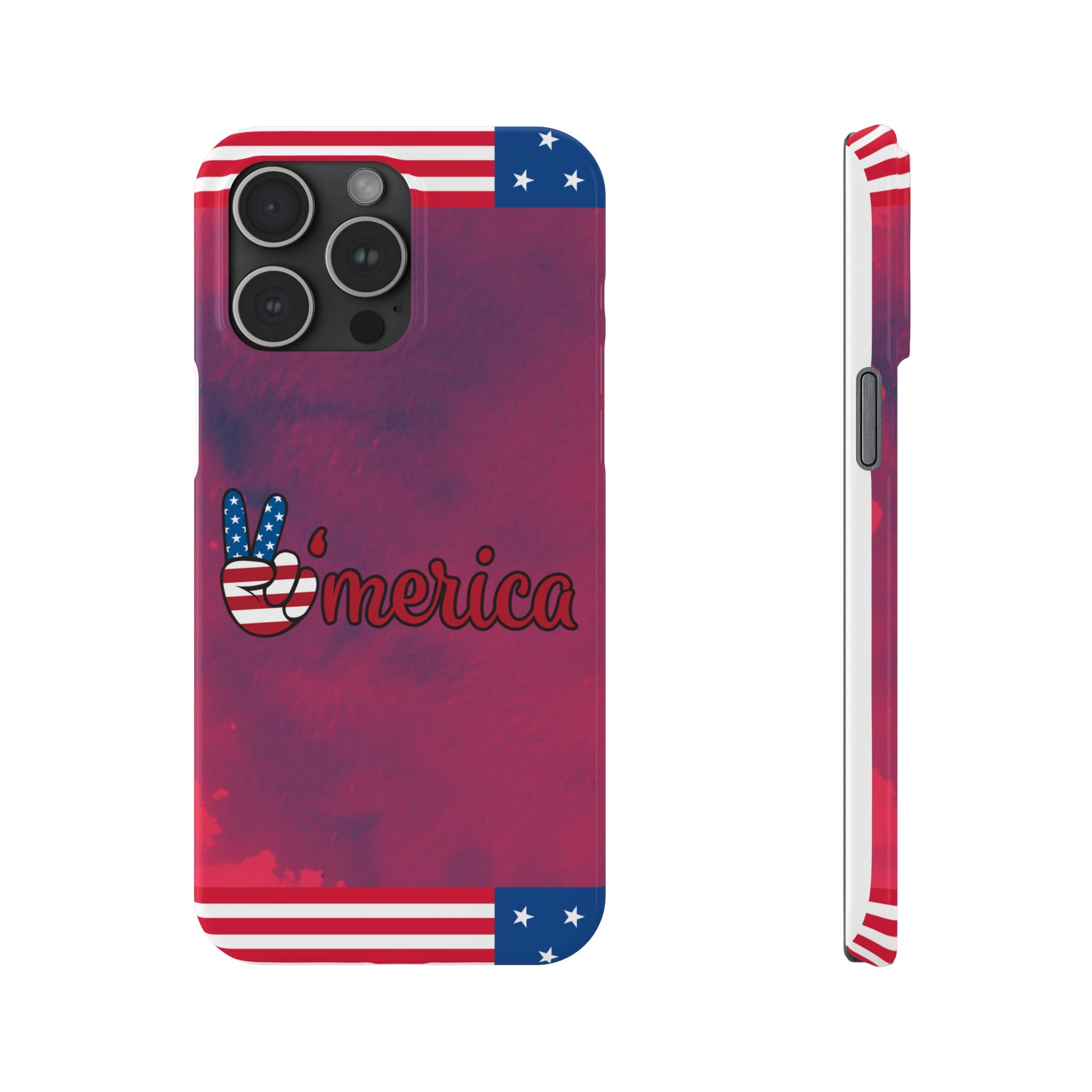 America Victory Phone Case – USA Flag Colors Aesthetic iPhone Cover | YOMNIQ