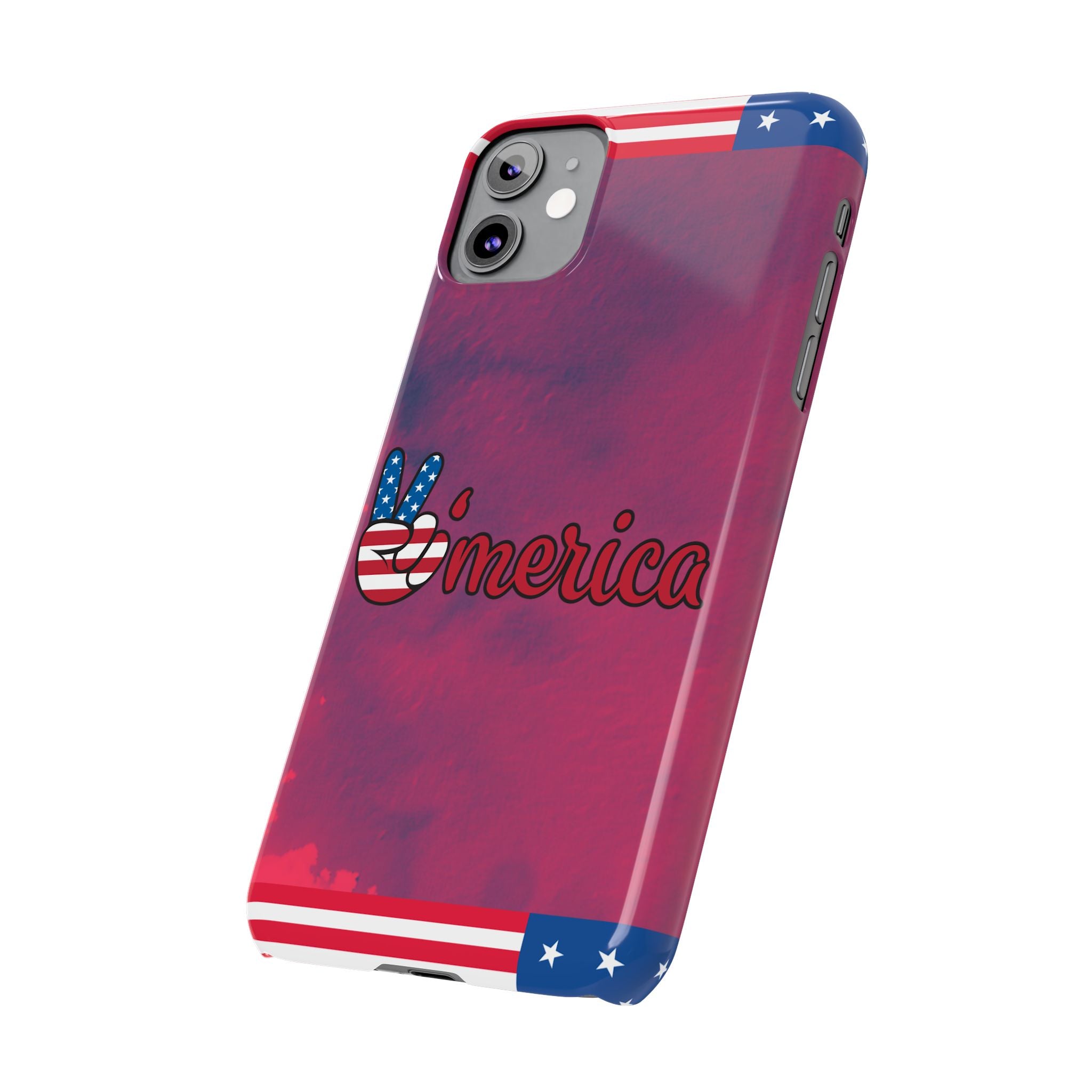 America Victory Phone Case – USA Flag Colors Aesthetic iPhone Cover | YOMNIQ