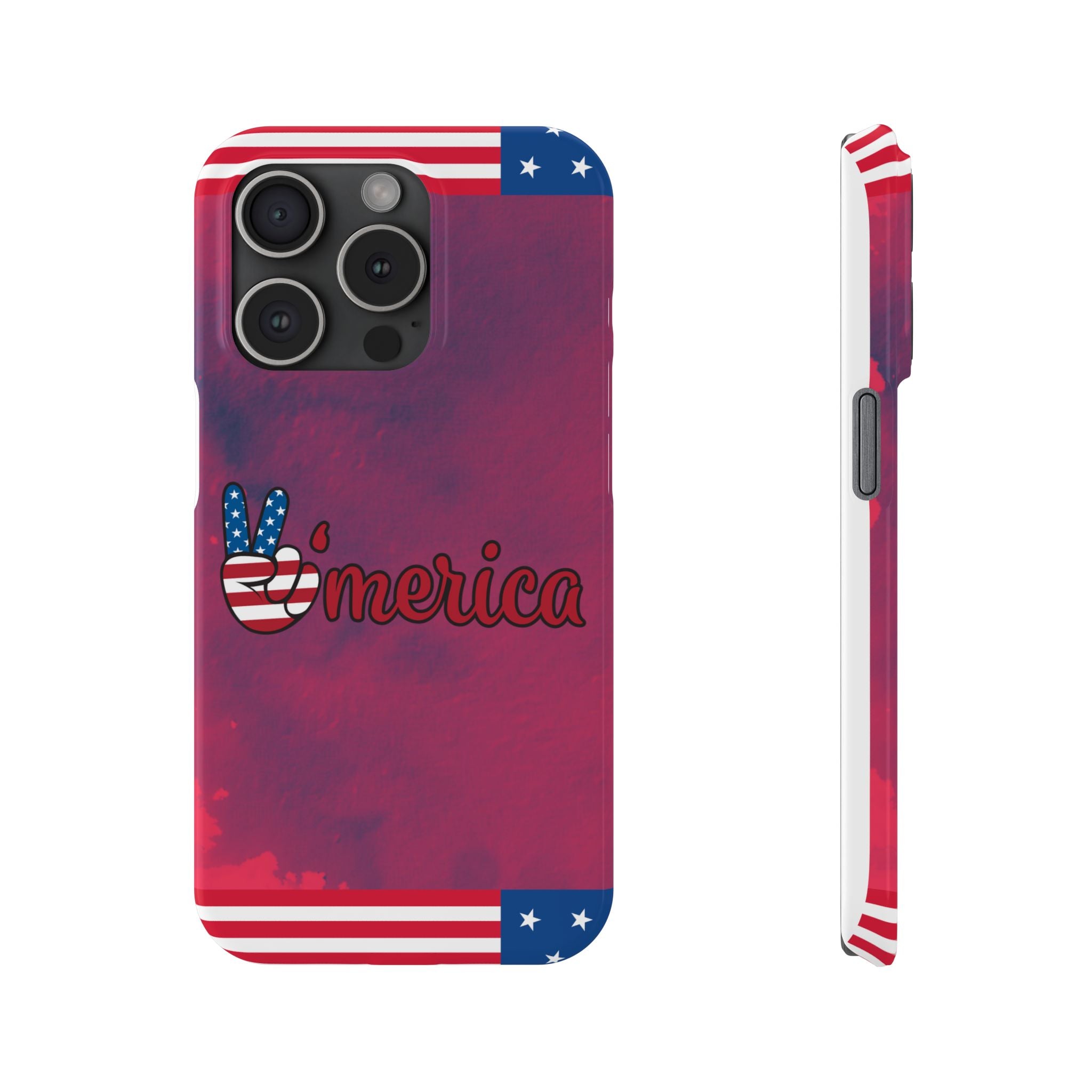 America Victory Phone Case – USA Flag Colors Aesthetic iPhone Cover | YOMNIQ