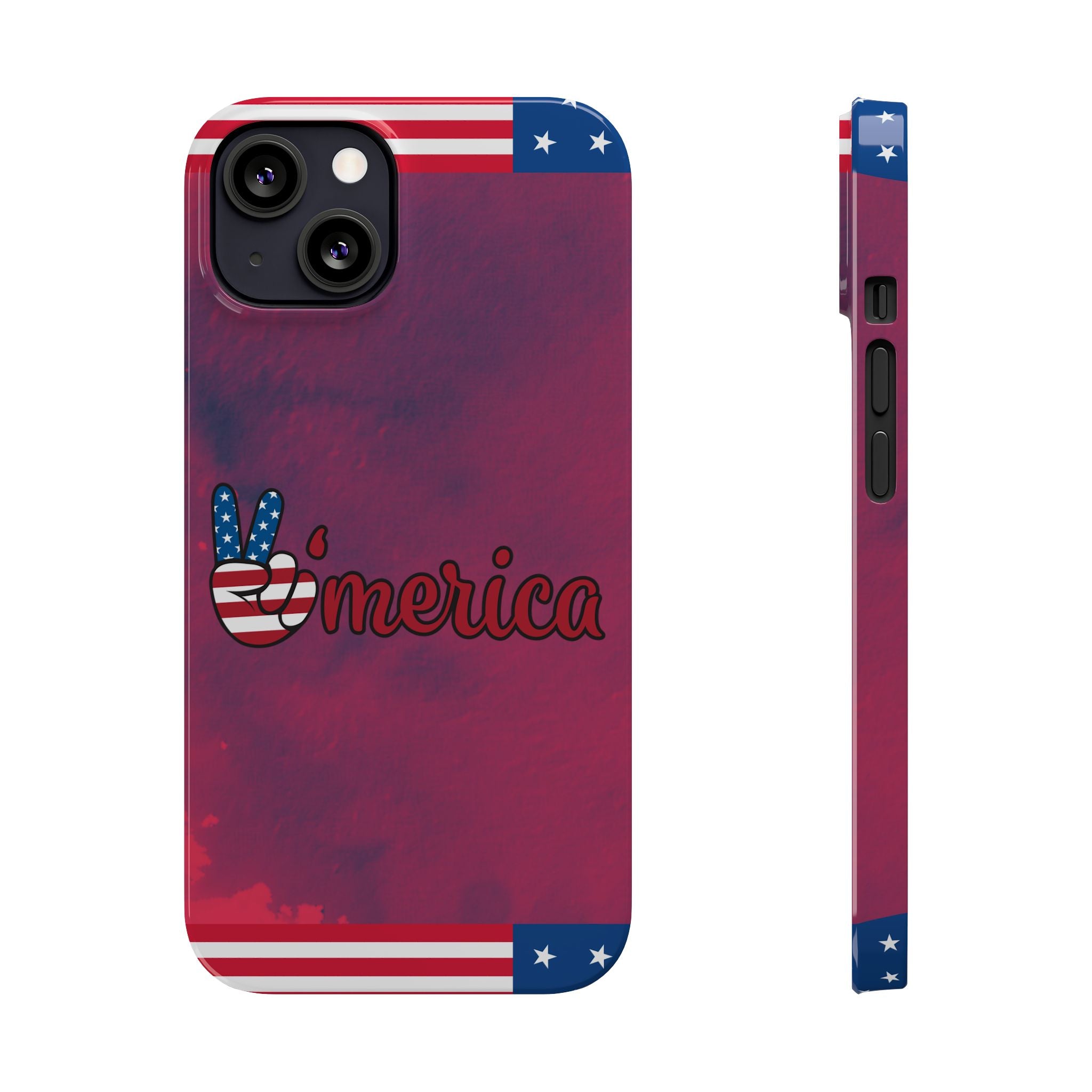 America Victory Phone Case – USA Flag Colors Aesthetic iPhone Cover | YOMNIQ