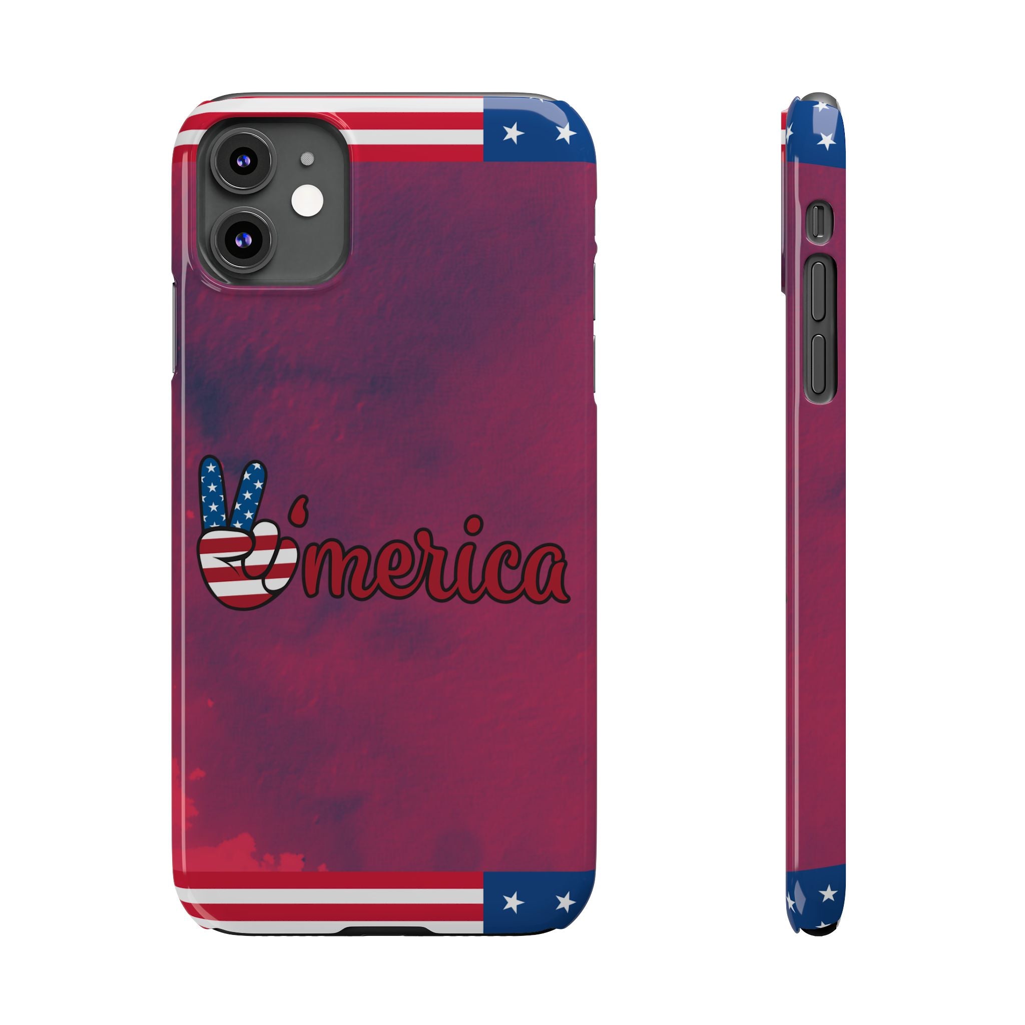 America Victory Phone Case – USA Flag Colors Aesthetic iPhone Cover | YOMNIQ